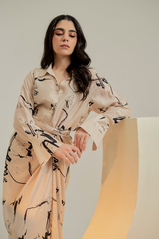 Off white and black print Shirt