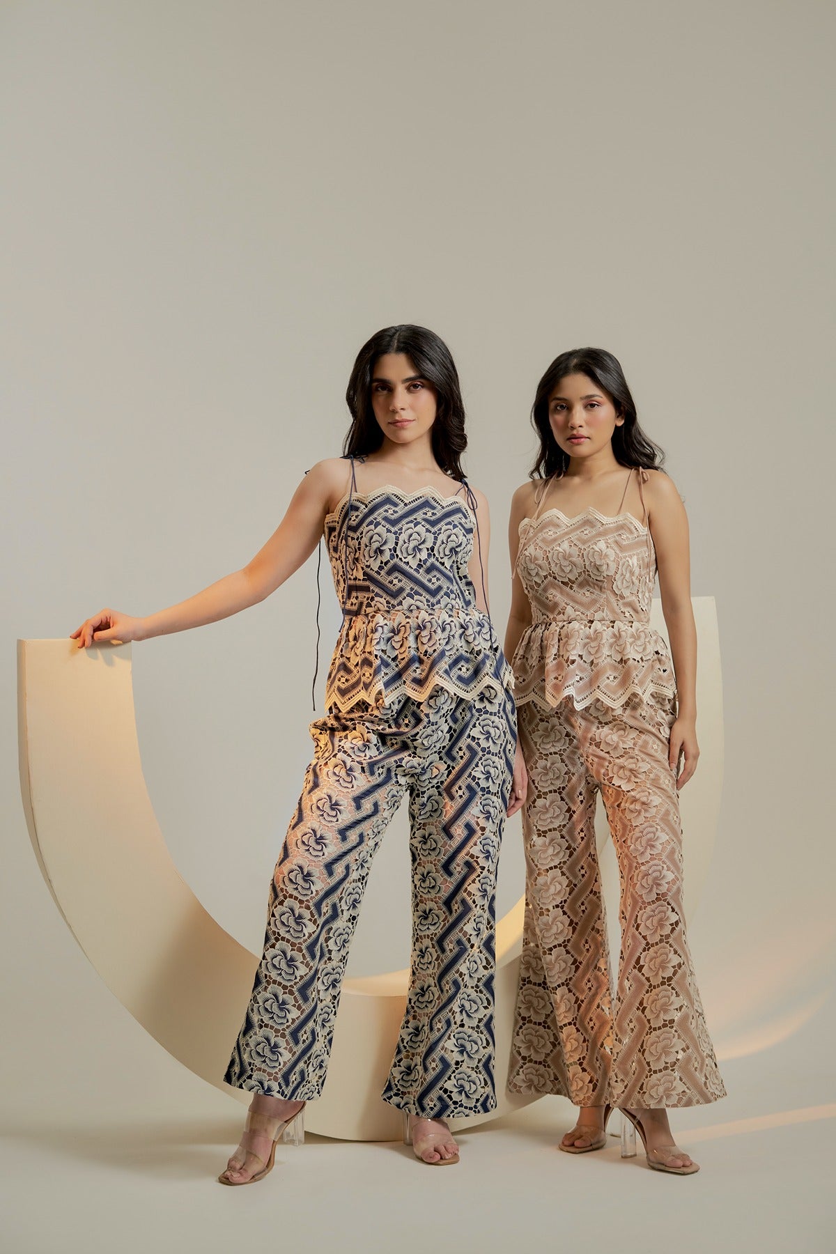 Brown embroidered trousers