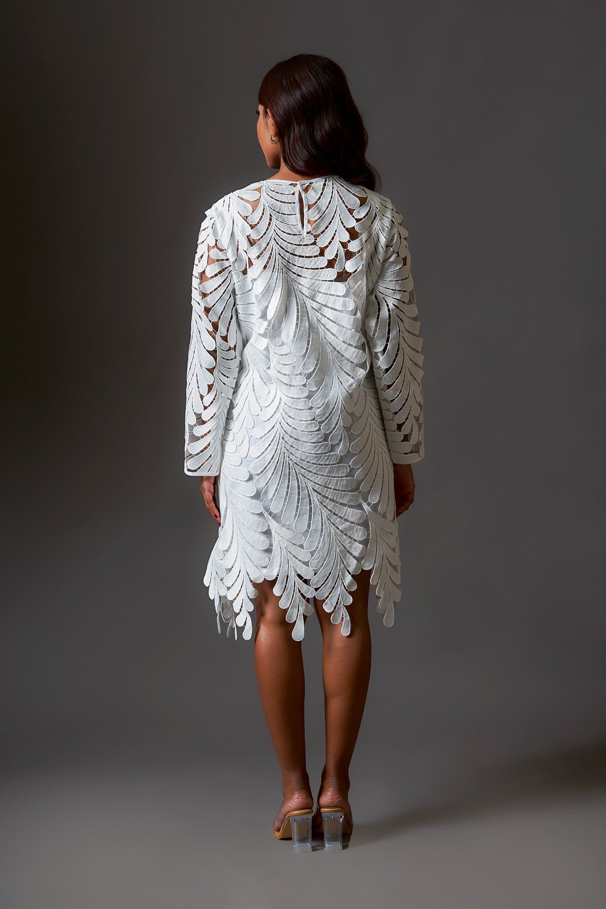 White cutwork dress