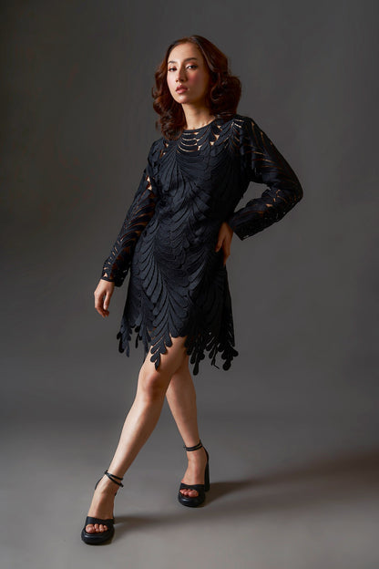 Black Cutwork Dress